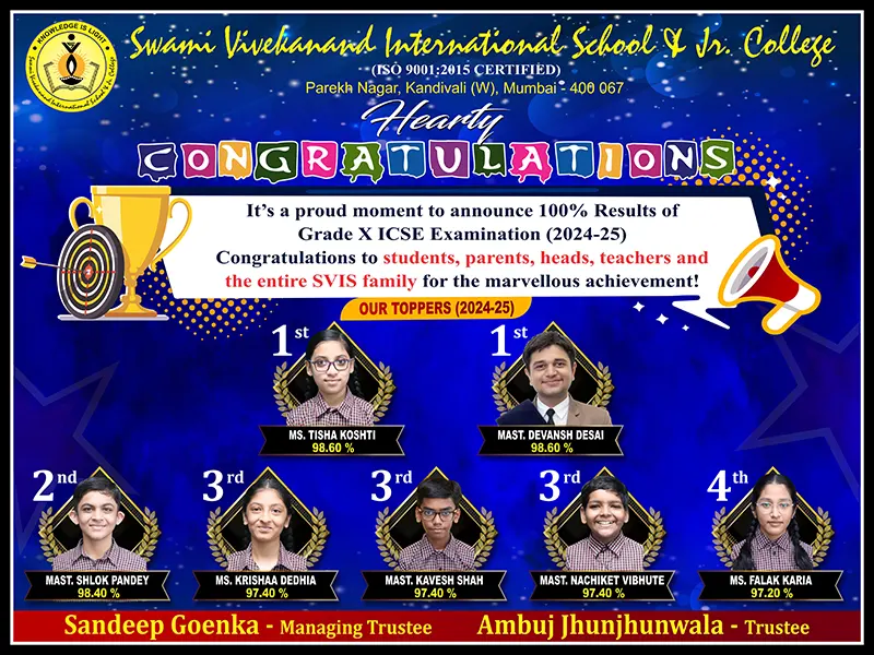 New ICSE TOPPERS 2024-25 - Kandivali