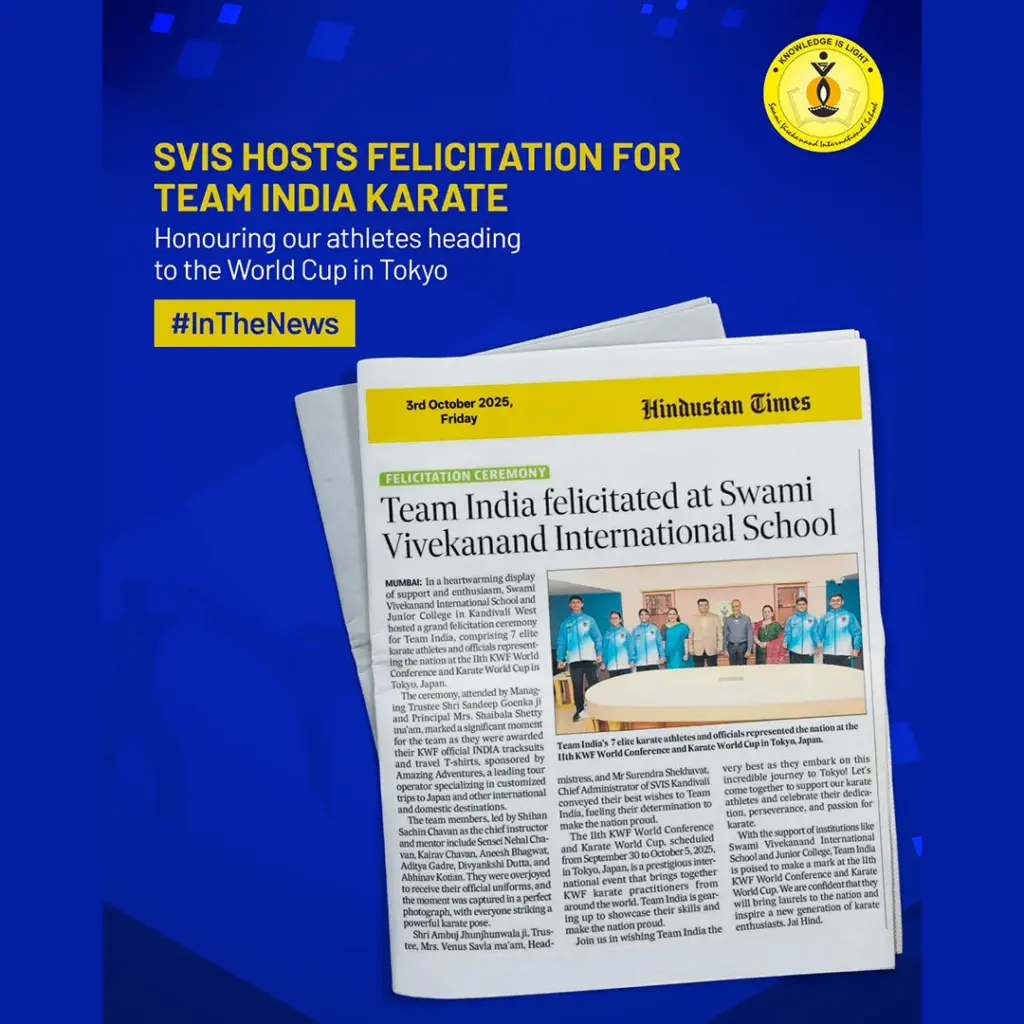 SVIS hosts felicitation for team India Karate